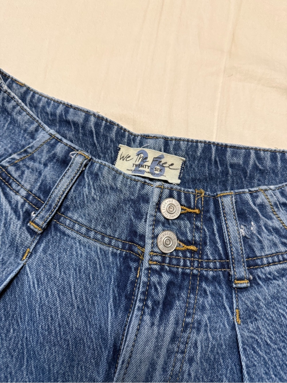 We The Free Women's Blue Mid waist Jeans